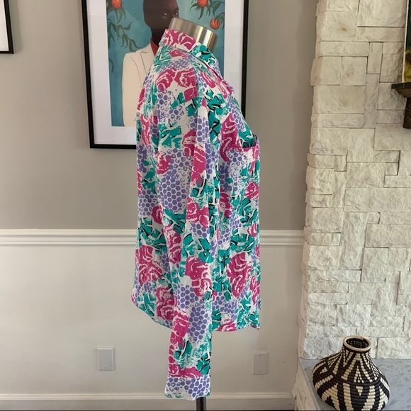 Vintage Multicolor Graphic Button Down Shirt 80s 90s SIze Medium - Picture 3 of 12